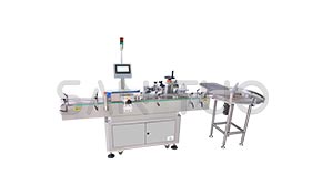 立式圓瓶貼標機(含動力上料盤_帶熱燙打碼機)