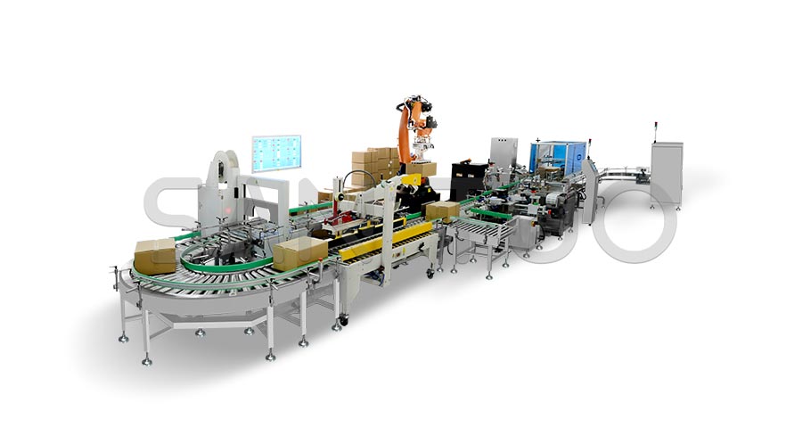 口服液裝箱碼垛生產(chǎn)線