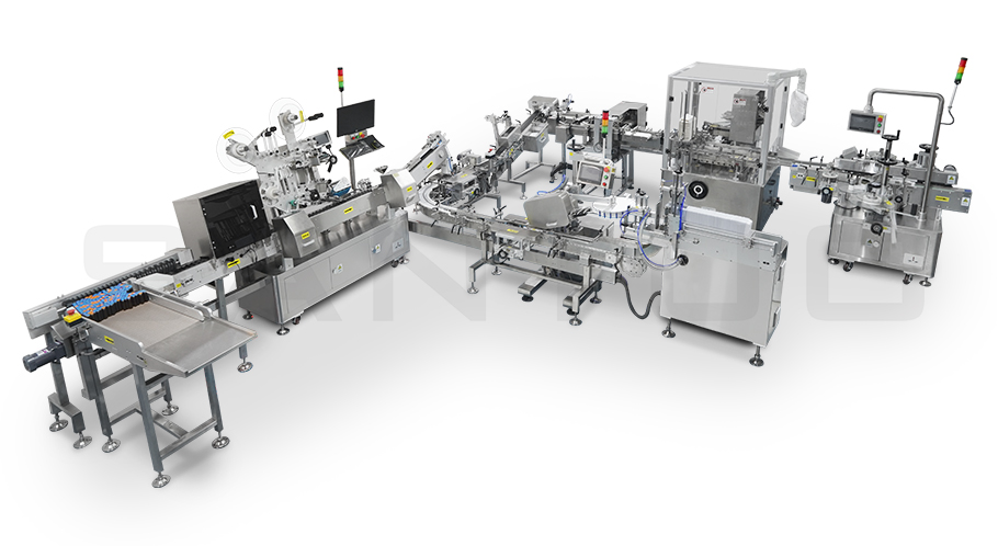 口服液燈檢貼標(biāo)包裝線